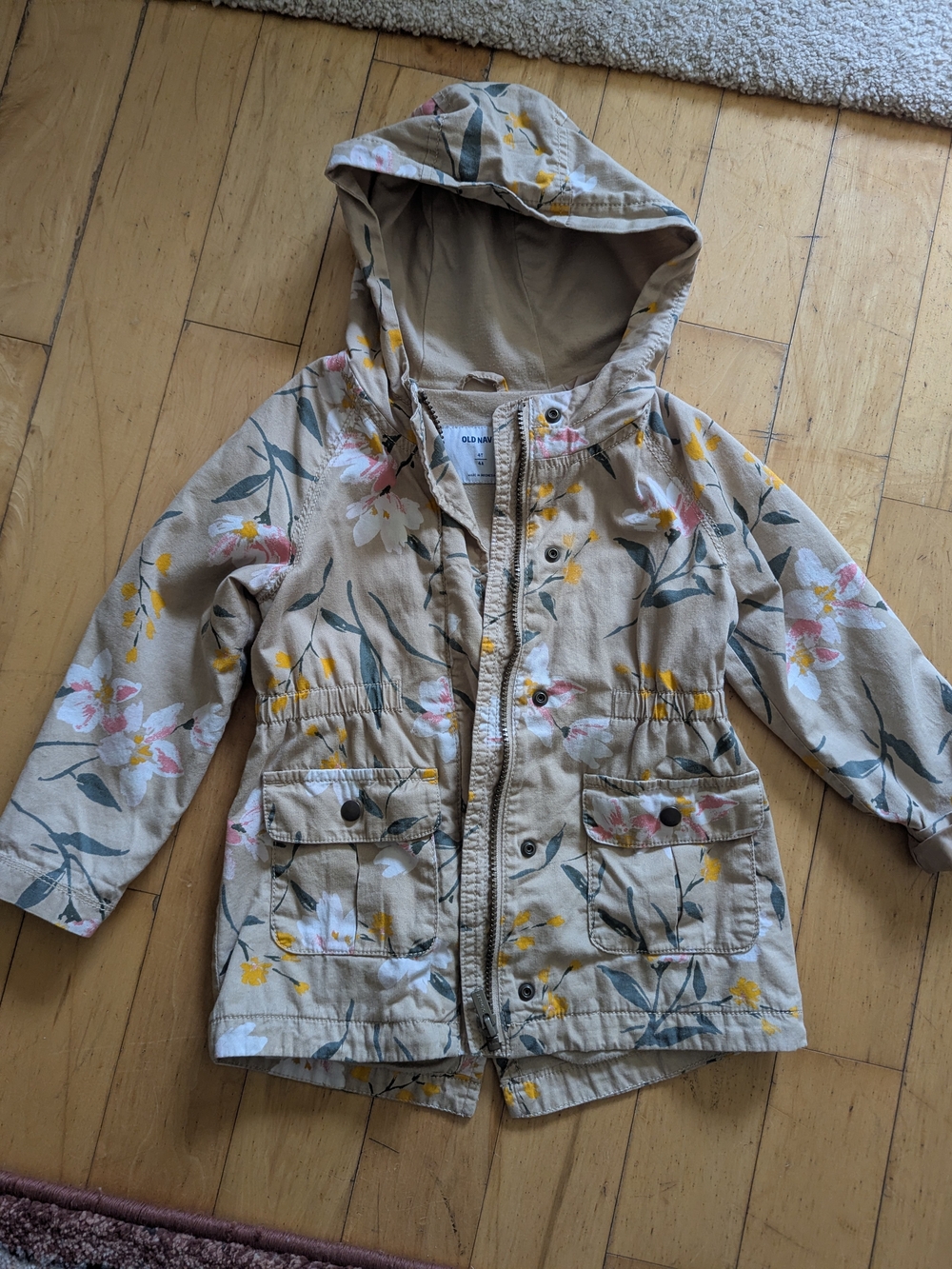 Girls Cotton Floral Fall Jacket